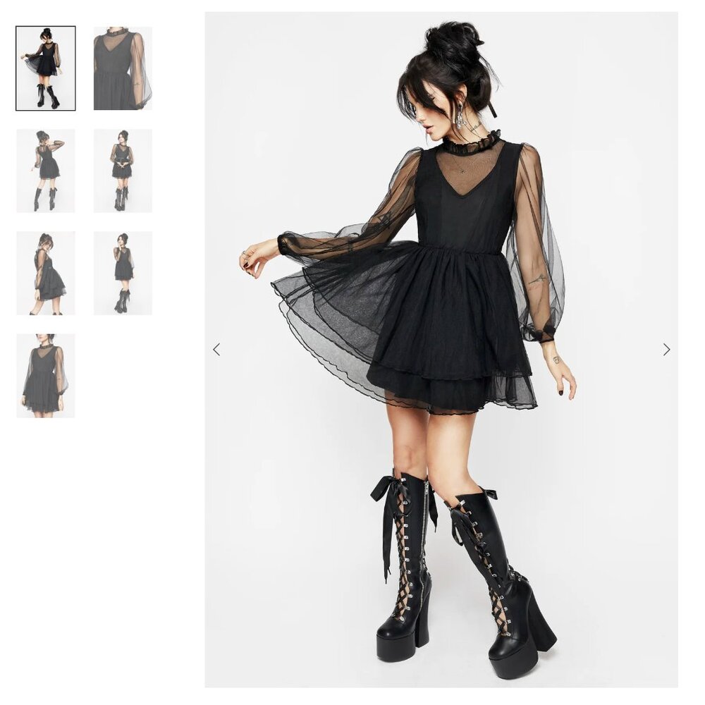 NWT Disturbia Headhunter Frill Neck Mini Dress - UK10/US6